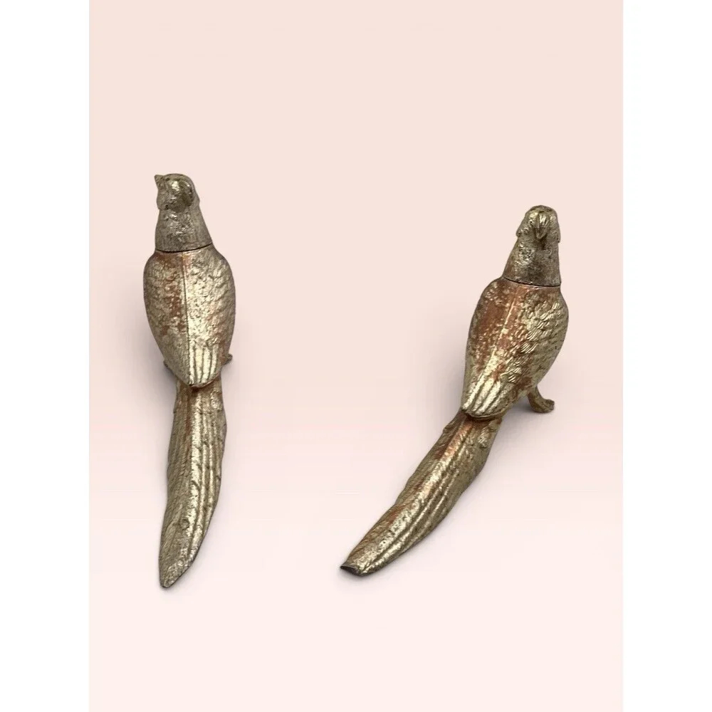 Vintage  Silver Plate Pheasant Salt & Pepper Shakers  7